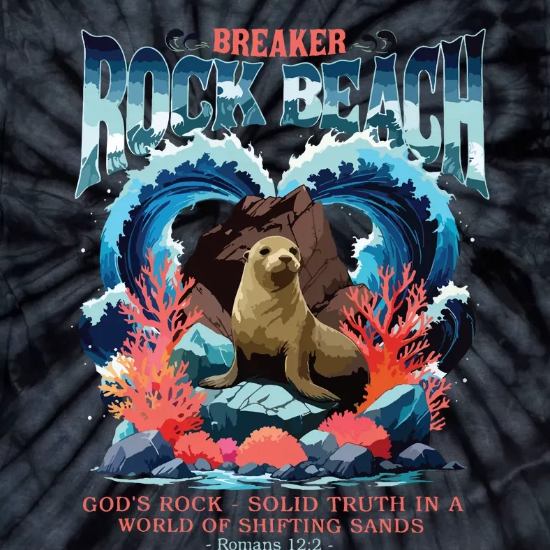 Breaker Rock Beach Vbs 2024 Gods Rock Solid Truth Christian Tie-Dye T-Shirt