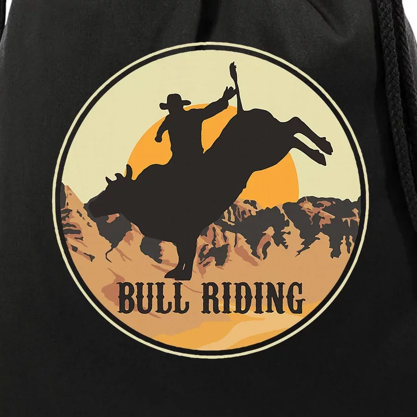 Bull Riding Bullriding Cowboy Western Rodeo Drawstring Bag