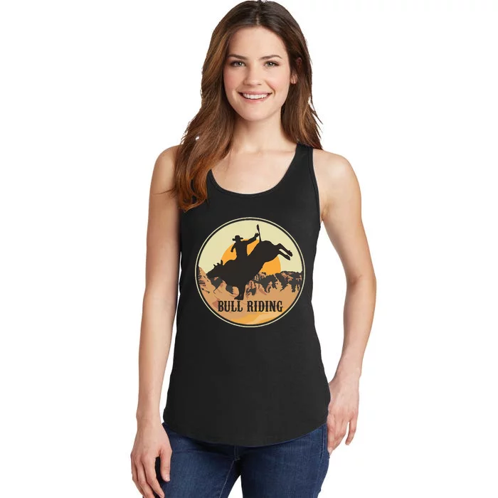 Bull Riding Bullriding Cowboy Western Rodeo Ladies Essential Tank