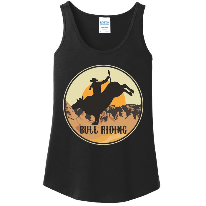 Bull Riding Bullriding Cowboy Western Rodeo Ladies Essential Tank