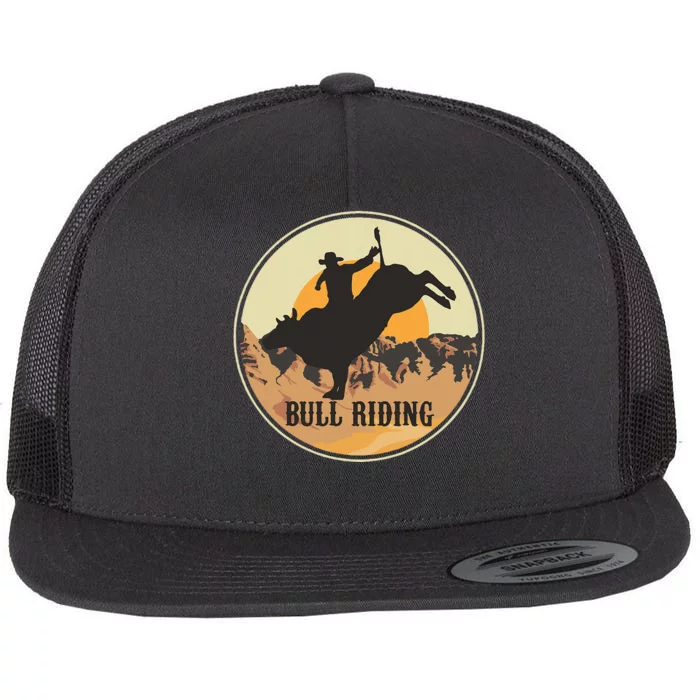 Bull Riding Bullriding Cowboy Western Rodeo Flat Bill Trucker Hat