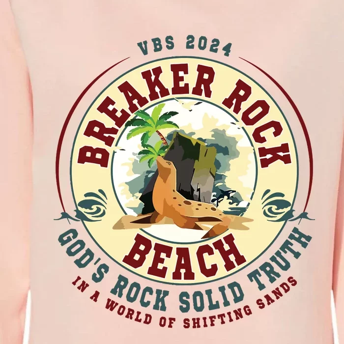 Breaker Rock Beach Gods Rock Solid Truth In A World Vbs Womens California Wash Sweatshirt