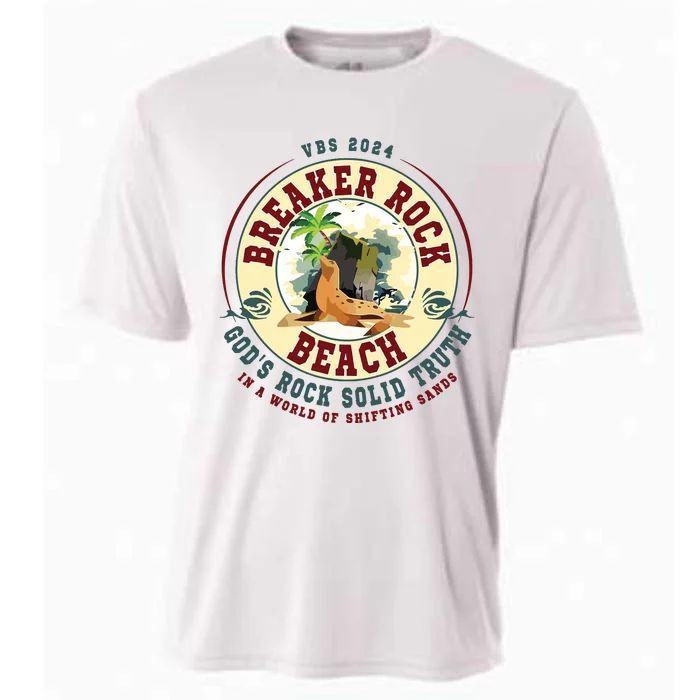 Breaker Rock Beach Gods Rock Solid Truth In A World Vbs Cooling Performance Crew T-Shirt