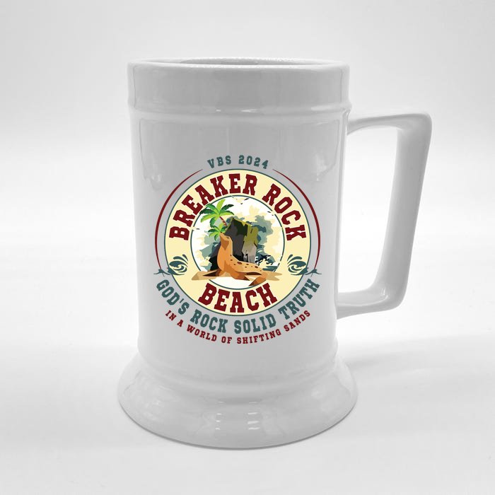 Breaker Rock Beach Gods Rock Solid Truth In A World Vbs Front & Back Beer Stein