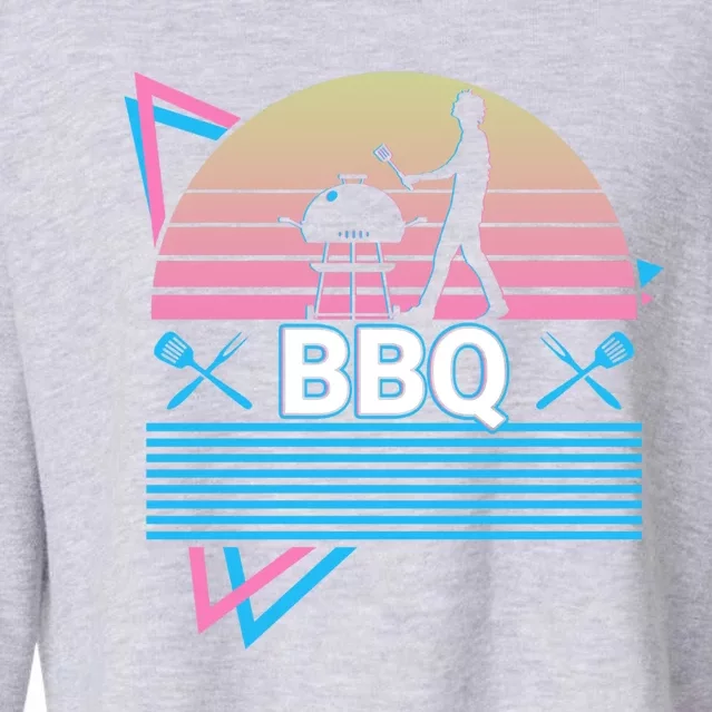 Bbq Retro Barbecue Gift Cropped Pullover Crew