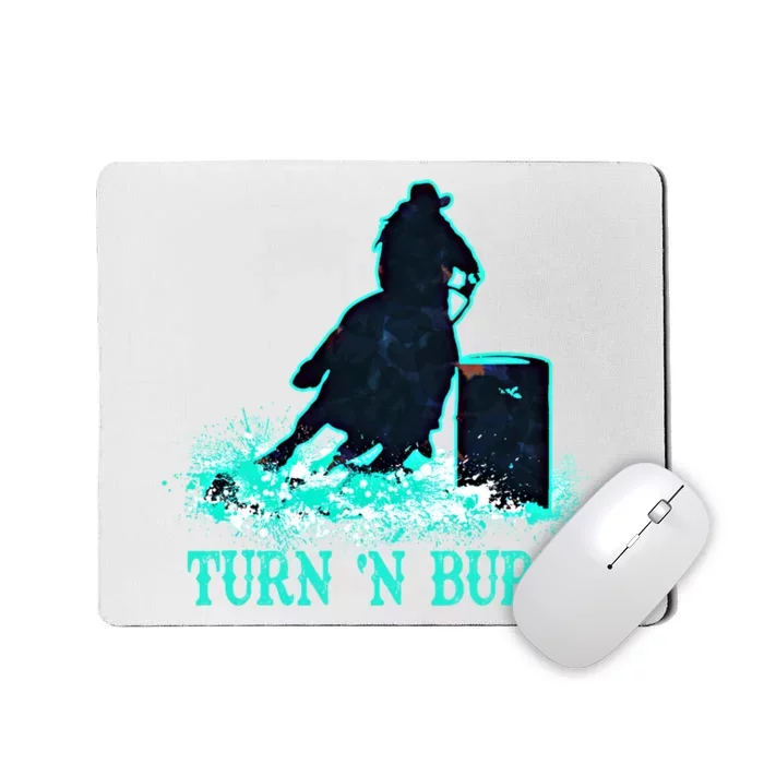 Barrel Racer Barrel Racing Horse Turn And Burn Teal Blue Cute Gift Mousepad