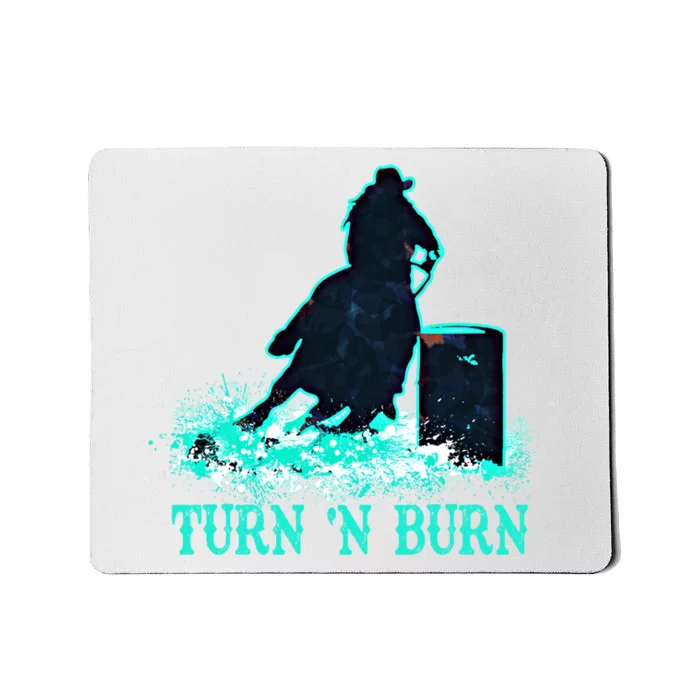 Barrel Racer Barrel Racing Horse Turn And Burn Teal Blue Cute Gift Mousepad