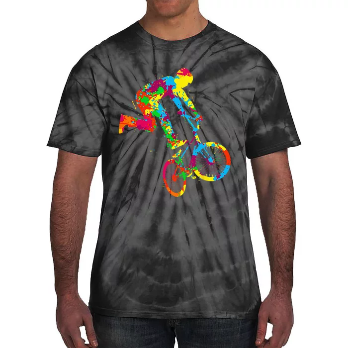 BMX Rider Bike Bicycle Stunt Racing Kids Tie-Dye T-Shirt