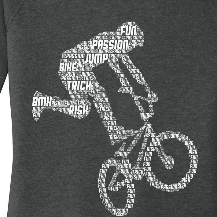 Bmx Rider Bike Bicycle Stunt Racing Women's Perfect Tri Tunic Long Sleeve Shirt