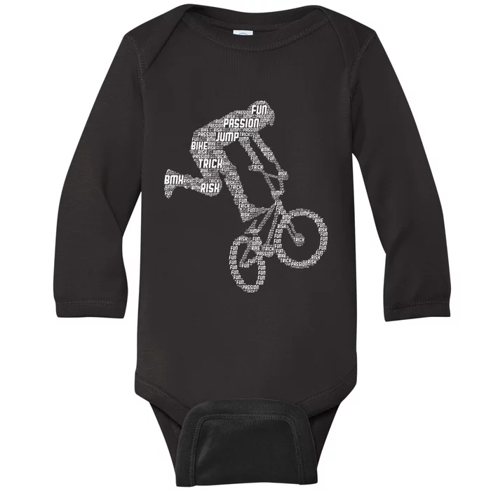 Bmx Rider Bike Bicycle Stunt Racing Baby Long Sleeve Bodysuit