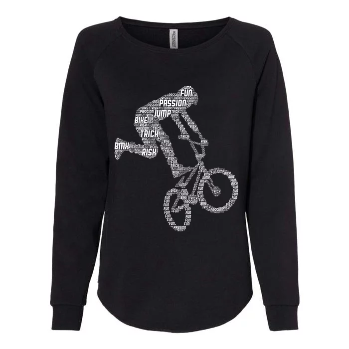 Bmx Rider Bike Bicycle Stunt Racing Womens California Wash Sweatshirt