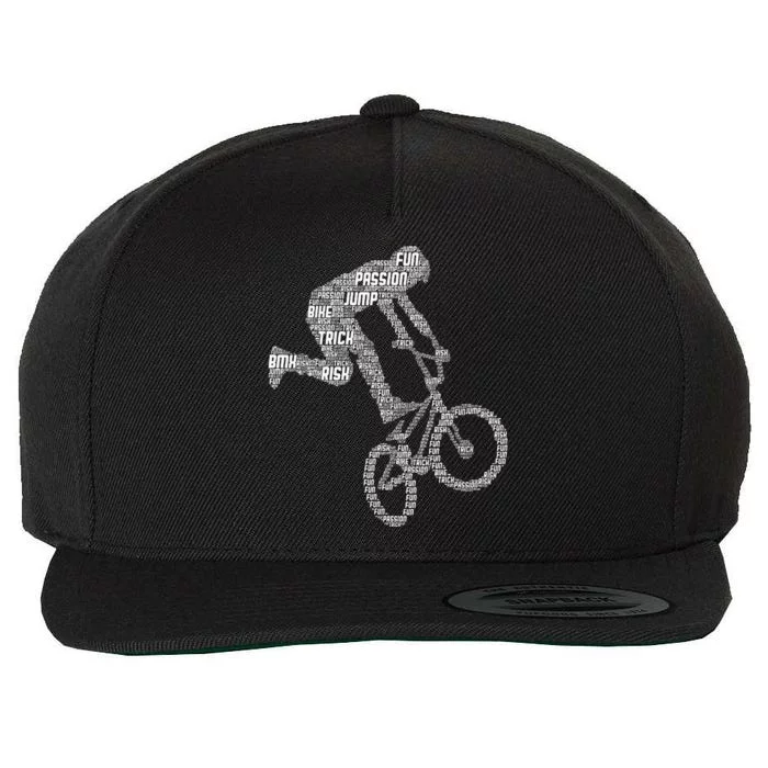 Bmx Rider Bike Bicycle Stunt Racing Wool Snapback Cap