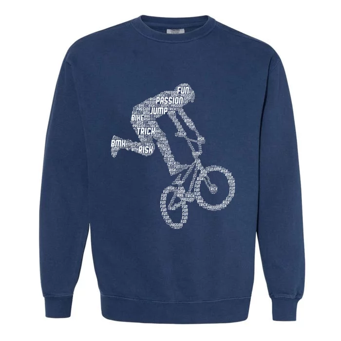 Bmx Rider Bike Bicycle Stunt Racing Garment-Dyed Sweatshirt