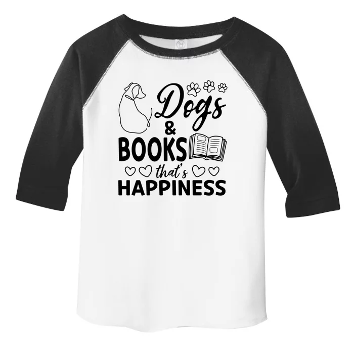 Book Reading Books Dog Lover Gift Dogs And Books That's Happiness Gift Toddler Fine Jersey T-Shirt