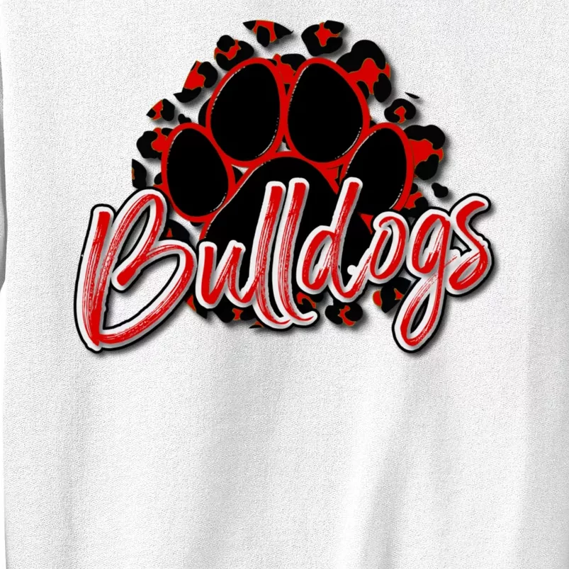 Bulldogs Red Black Cheetah School Sports Fan Team Spirit Sweatshirt