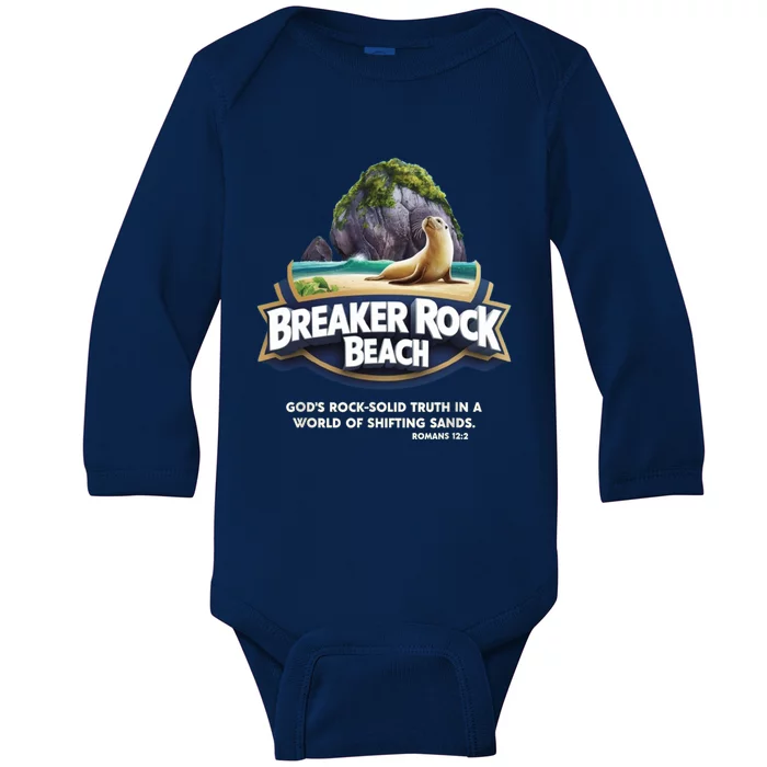 Breaker Rock Beach GodS Rocksolid Truth Christian Vbs 2024 Gift Baby Long Sleeve Bodysuit