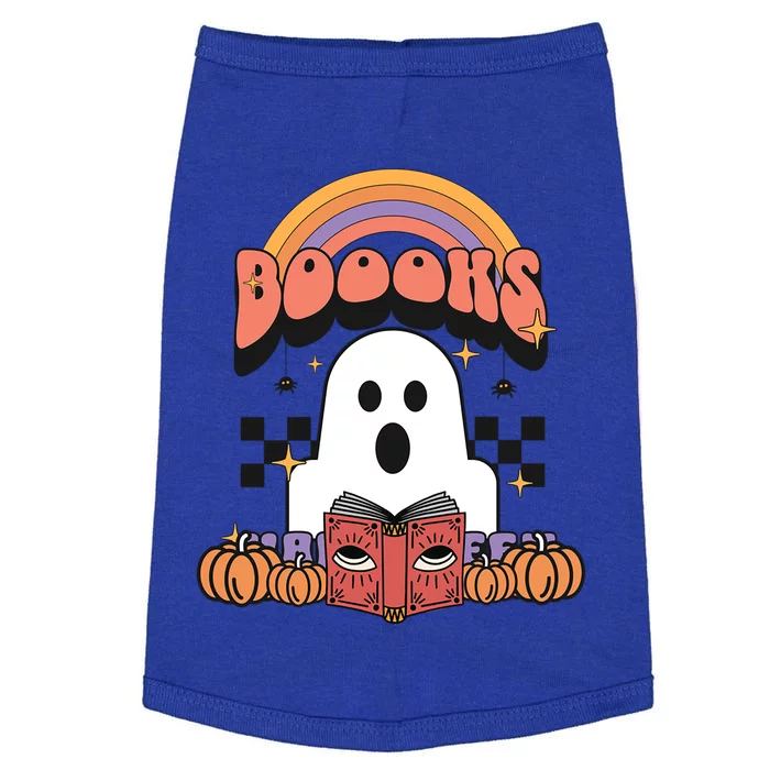 Booooks Reading Books Sarcastic Halloween Costume Boo Read Gift Doggie Tank