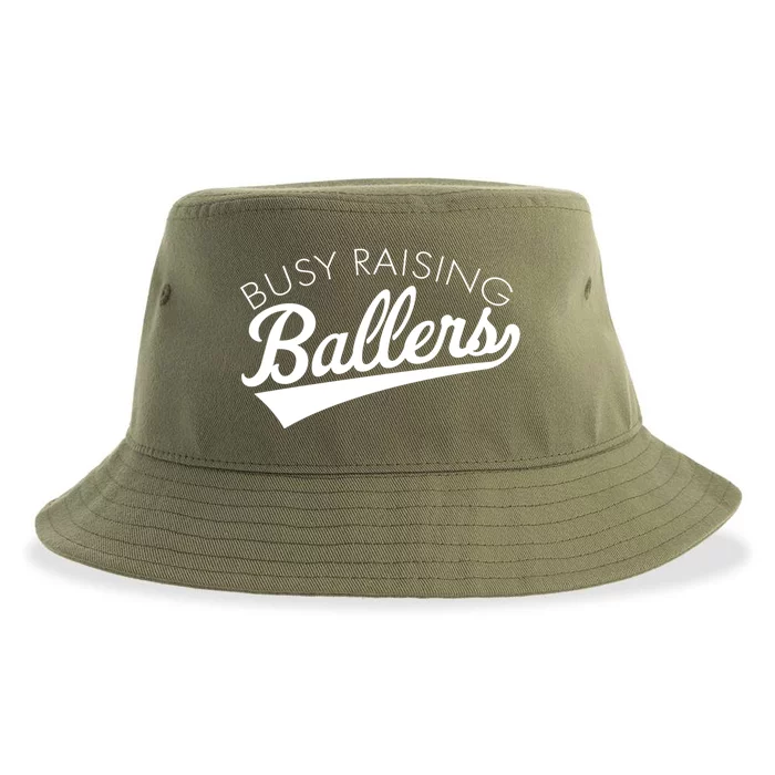 Busy Raising Ballers Baseball Mom And Parent Sports Great Gift Sustainable Bucket Hat