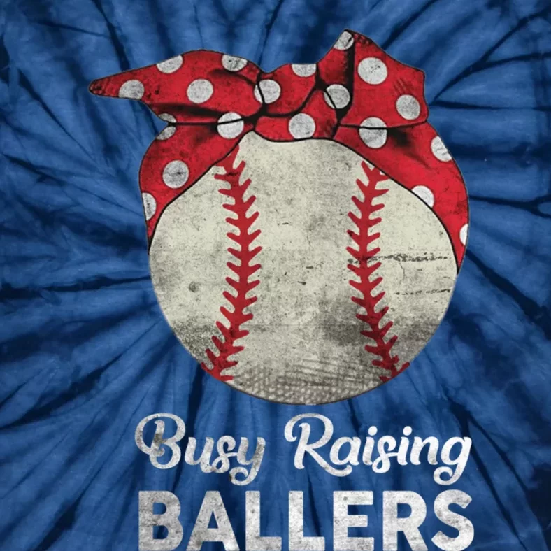 Busy Raising Ballers Mom Funny Baseball Tee Baseball Mother Tie-Dye T-Shirt