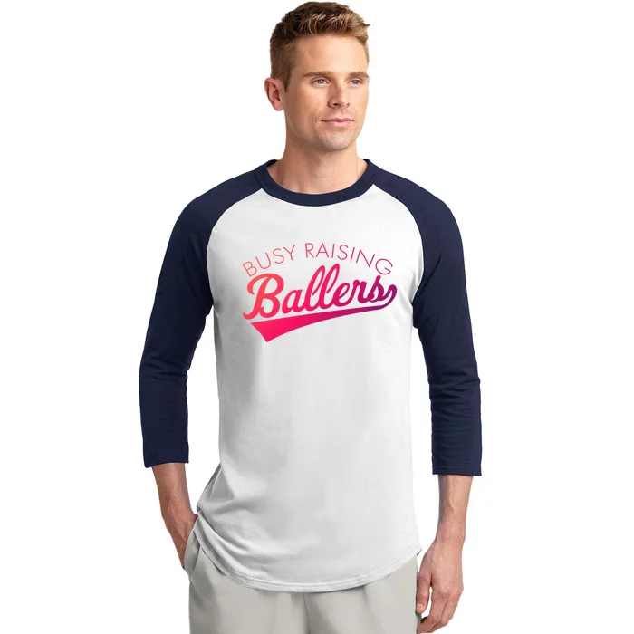 Busy Raising Ballers Baseball Mom And Parent Sports Great Gift Baseball Sleeve Shirt