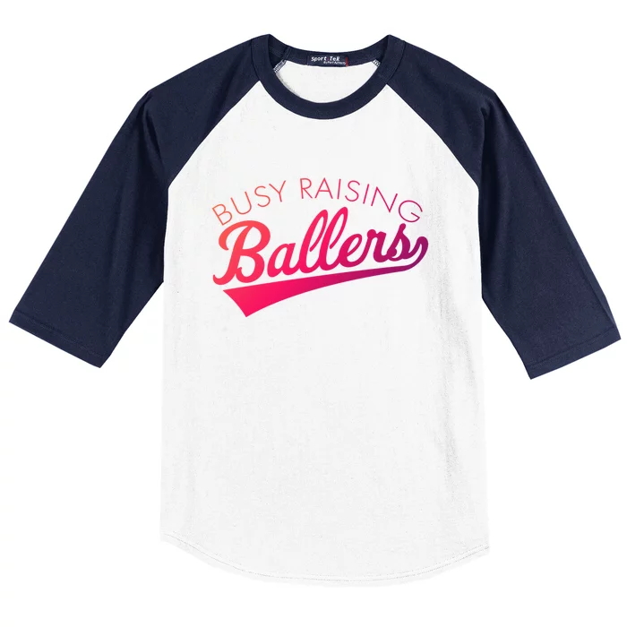 Busy Raising Ballers Baseball Mom And Parent Sports Great Gift Baseball Sleeve Shirt