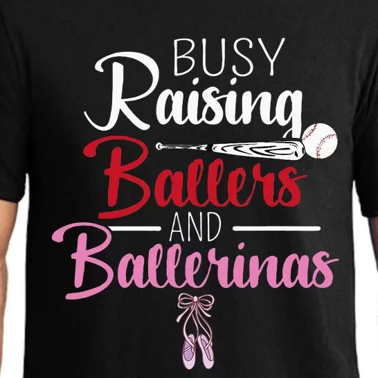 Busy Raising Ballers And Ballerinas Supporter Mom Gift Pajama Set