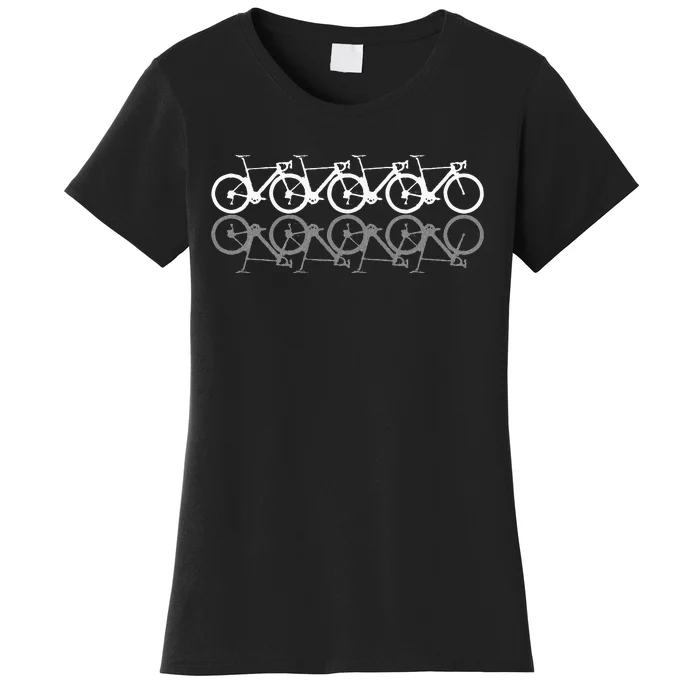 Bicycle Road Bike Racing Retro Cycling Cyclist Gift Women's T-Shirt