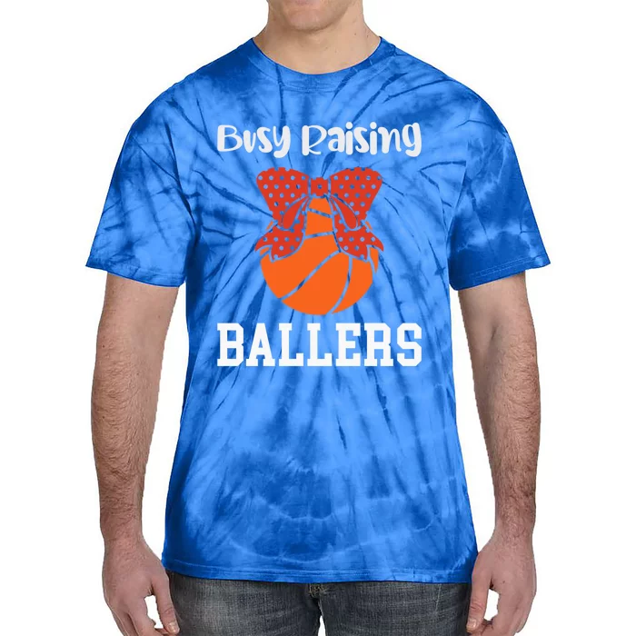 Busy Raising Ballers Basketball Mom Gift Tie-Dye T-Shirt