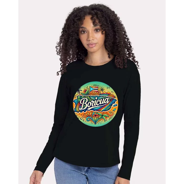 Boricua Roots Womens Cotton Relaxed Long Sleeve T-Shirt