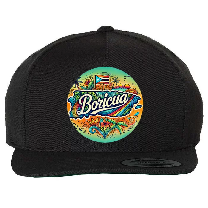 Boricua Roots Wool Snapback Cap