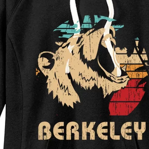 Berkeley Retro Bear Roaring Design Cute Gift Berkeley California Gift Women's Fleece Hoodie