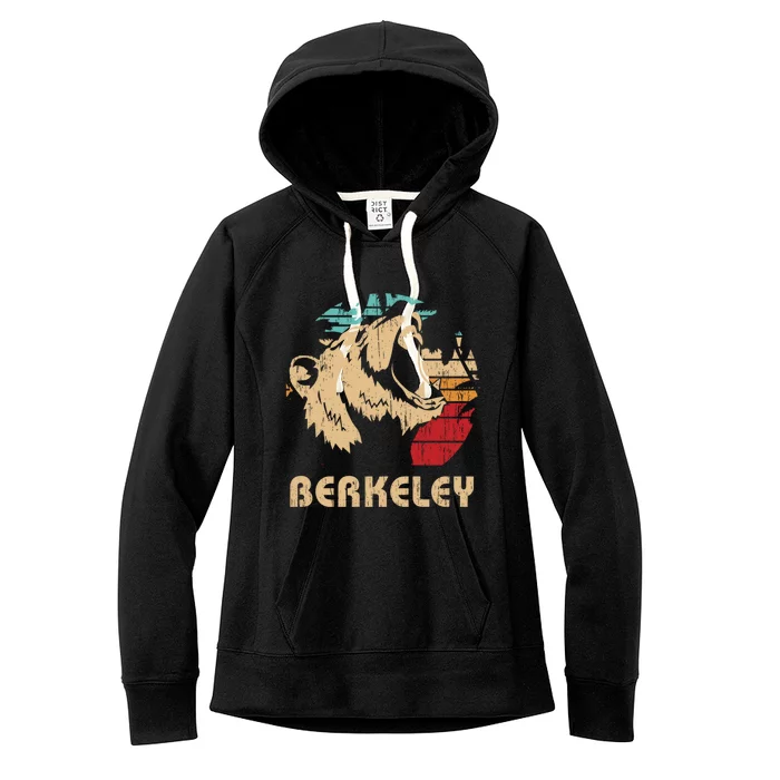 Berkeley Retro Bear Roaring Design Cute Gift Berkeley California Gift Women's Fleece Hoodie