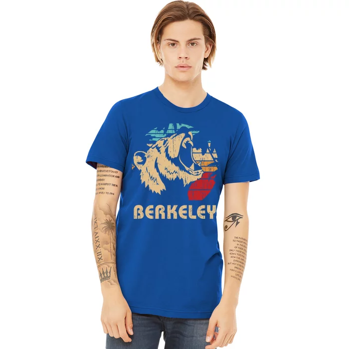 Berkeley Retro Bear Roaring Design Cute Gift Berkeley California Gift Premium T-Shirt