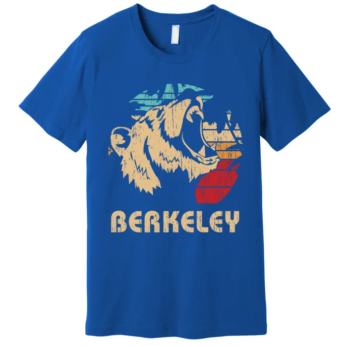 Berkeley Retro Bear Roaring Design Cute Gift Berkeley California Gift Premium T-Shirt