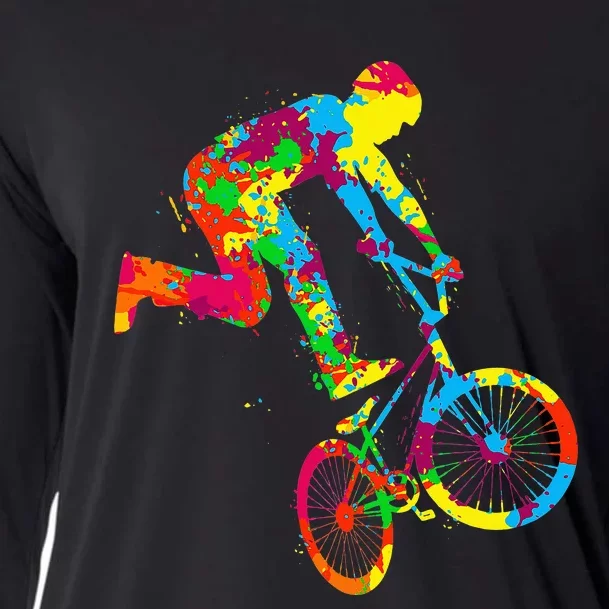 BMX Rider Bike Bicycle Stunt Racing funny sport Cooling Performance Long Sleeve Crew