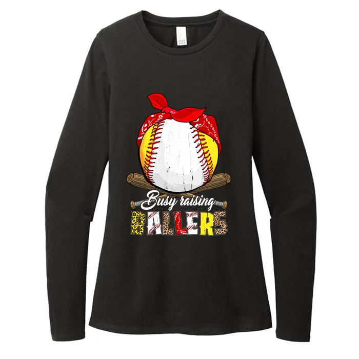 Busy Raising Ballers Softball Baseball Mom Life Funny Gift Mom Gift Womens CVC Long Sleeve Shirt