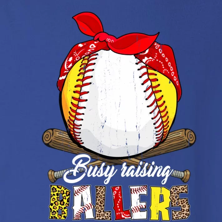 Busy Raising Ballers Softball Baseball Mom Life Funny Gift Mom Gift Toddler Long Sleeve Shirt