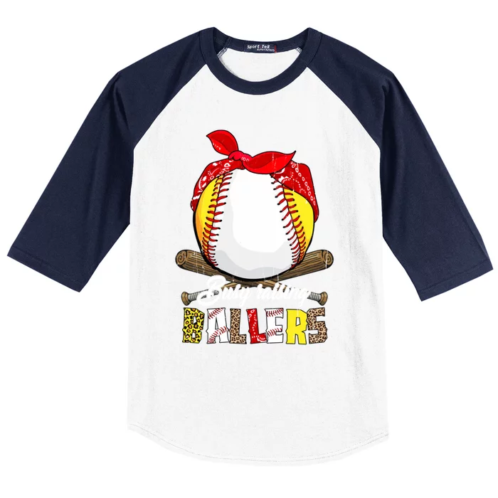 Busy Raising Ballers Softball Baseball Mom Life Funny Gift Mom Gift Baseball Sleeve Shirt