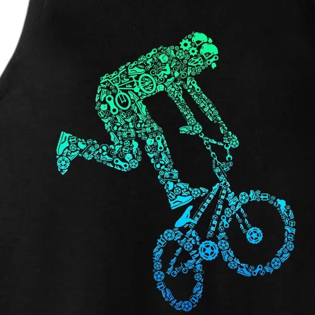 Bmx Rider Bike Bicycle Stunt Racing Ladies Tri-Blend Wicking Tank