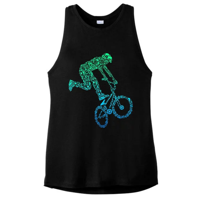 Bmx Rider Bike Bicycle Stunt Racing Ladies Tri-Blend Wicking Tank