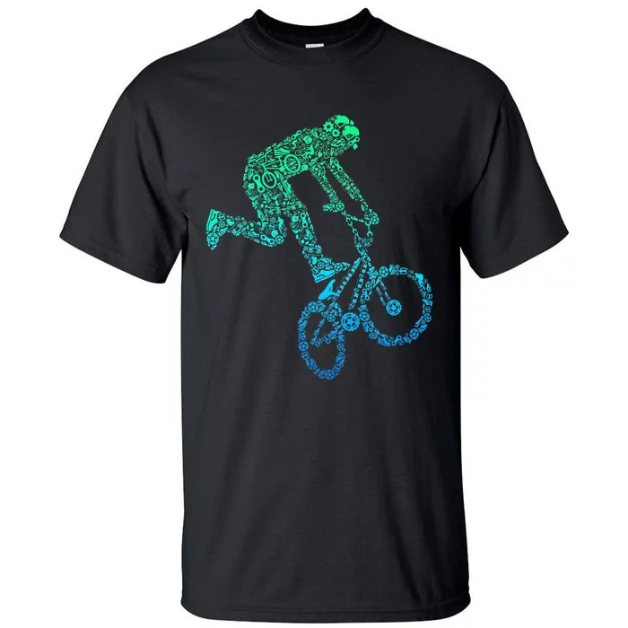 Bmx Rider Bike Bicycle Stunt Racing Tall T-Shirt