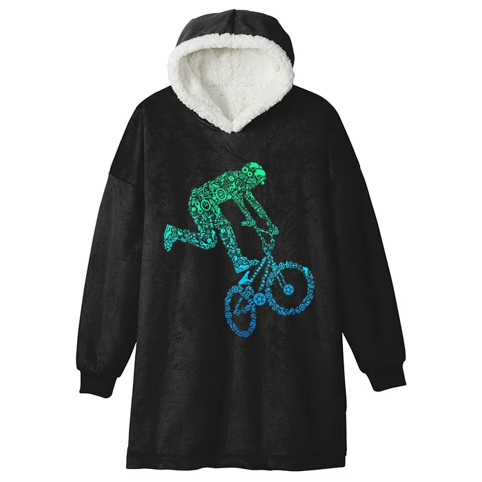 Bmx Rider Bike Bicycle Stunt Racing Hooded Wearable Blanket