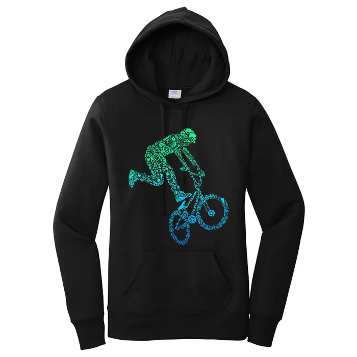 Bmx Rider Bike Bicycle Stunt Racing Women's Pullover Hoodie