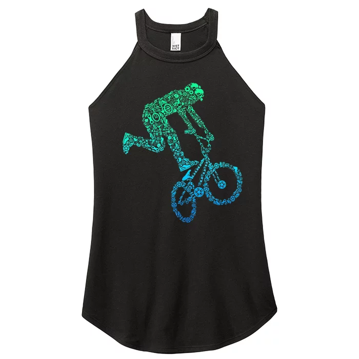 Bmx Rider Bike Bicycle Stunt Racing Women’s Perfect Tri Rocker Tank