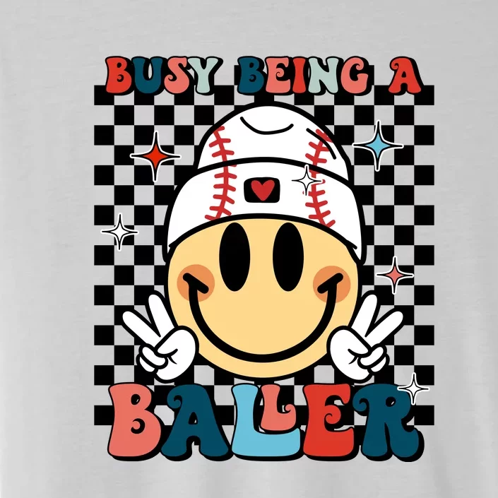 Busy Raising Ballers Funny Baseball Lover Mothers Day ChromaSoft Performance T-Shirt