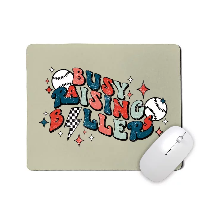 Busy Raising Ballers Funny Baseball Lover Mothers Day Mousepad