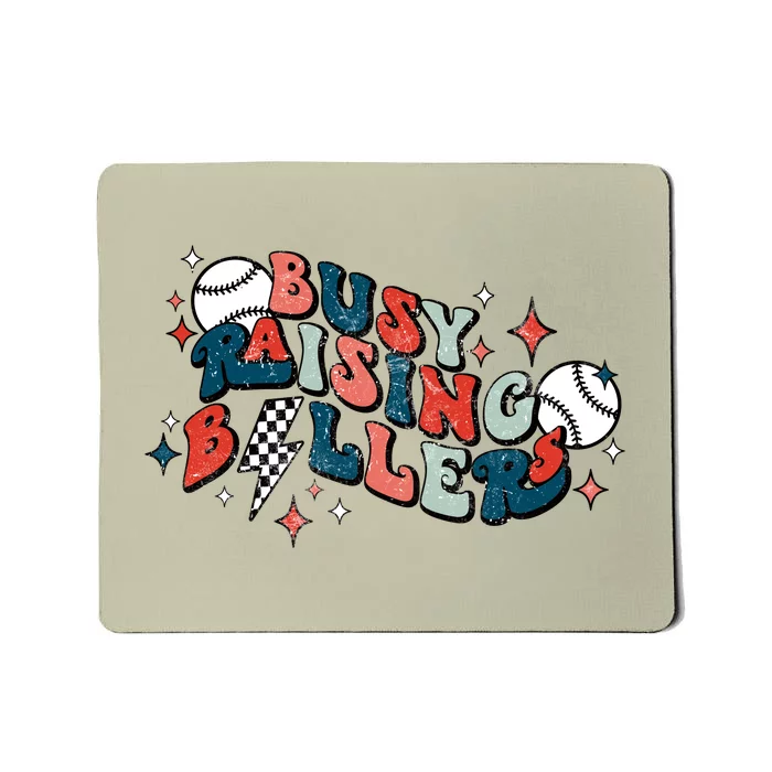 Busy Raising Ballers Funny Baseball Lover Mothers Day Mousepad