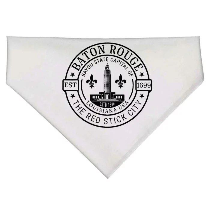 Baton Rouge Bayou State Capital Of Louisiana Usa Est 1699 USA-Made Doggie Bandana