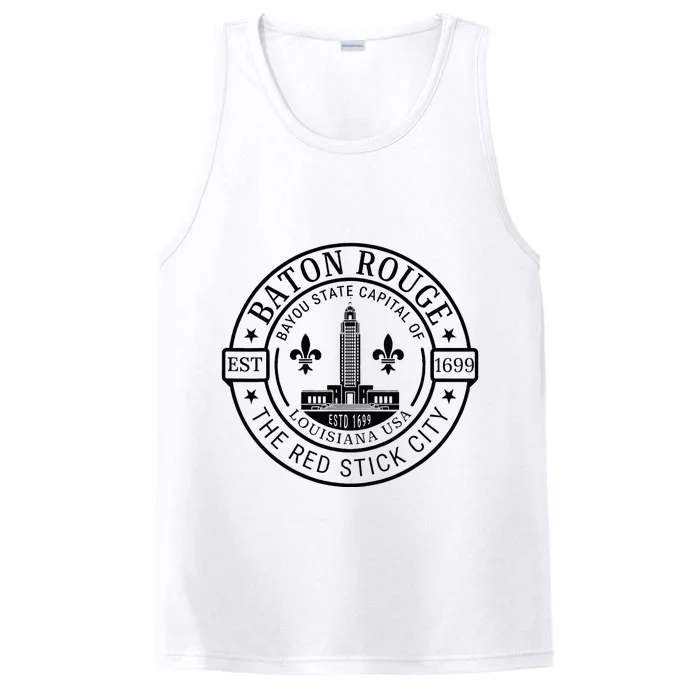 Baton Rouge Bayou State Capital Of Louisiana Usa Est 1699 Performance Tank