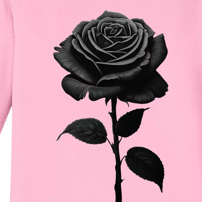 Black Rose Baby Long Sleeve Bodysuit